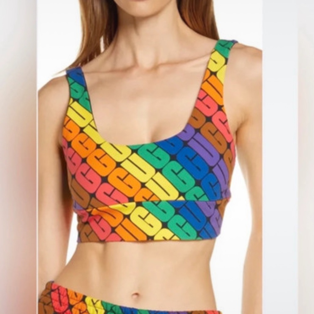 UGG Rainbow Logo Sports Bra Pride Yoga